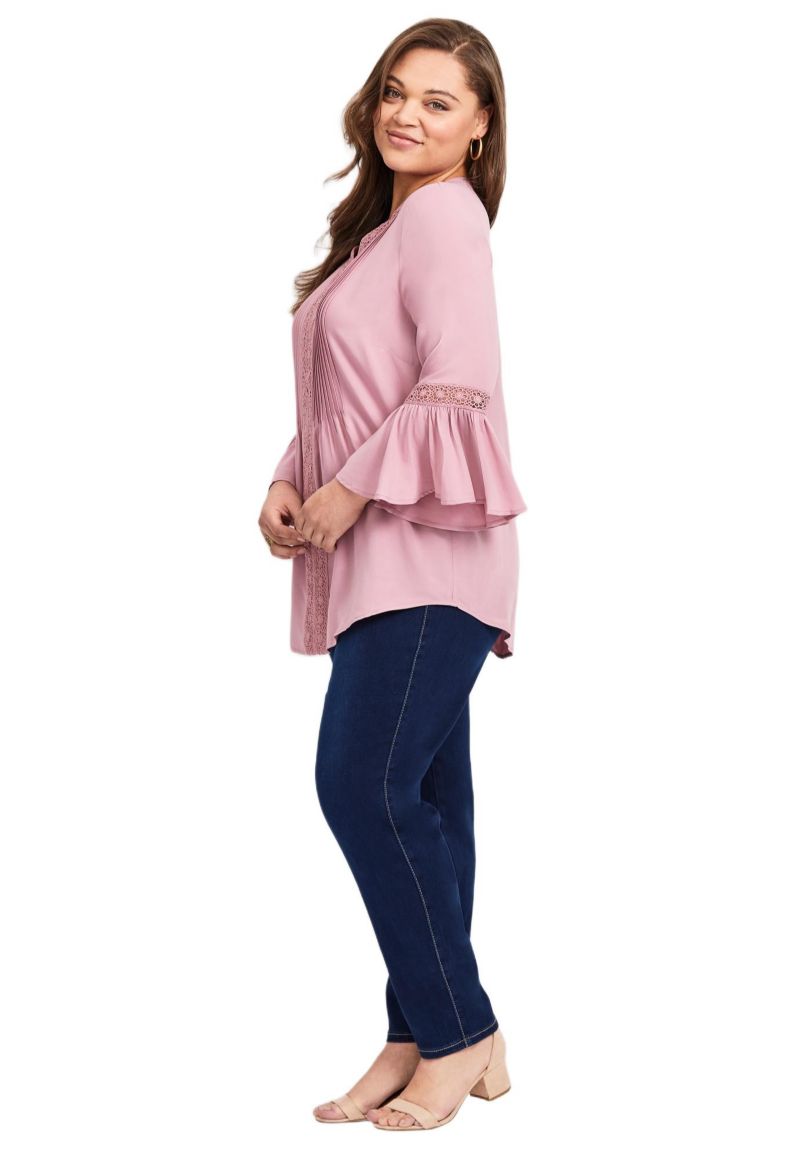 Women's Plus Size Lace Trim Tunic