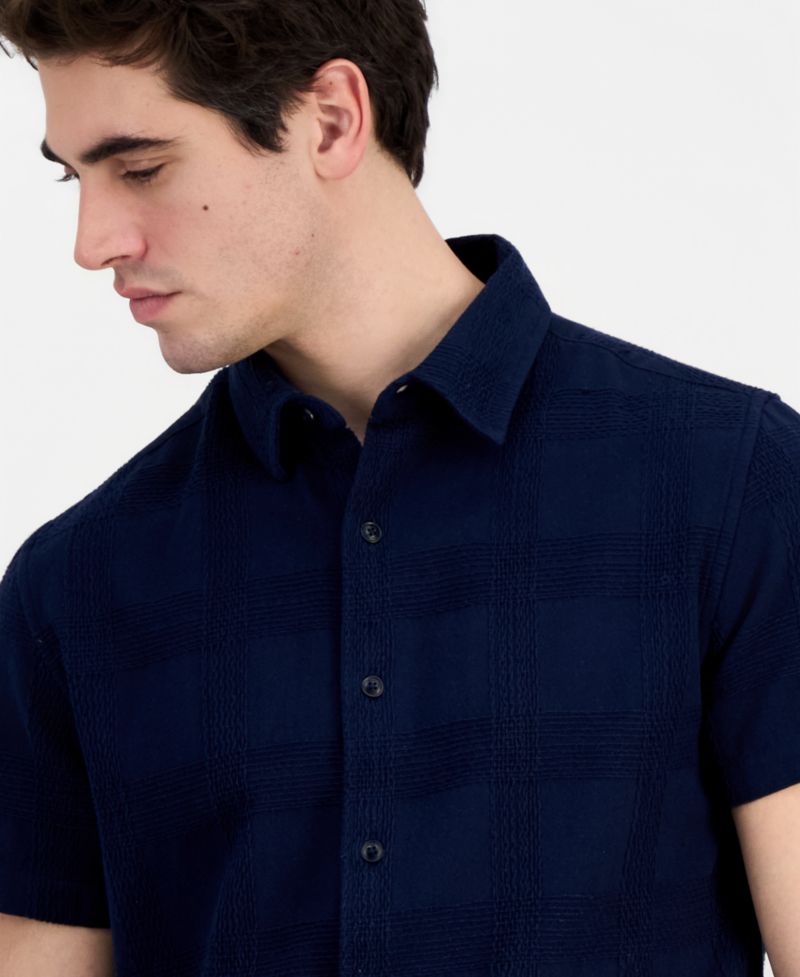Men's Cotton Castro Linear Woven Short-Sleeve Shirt