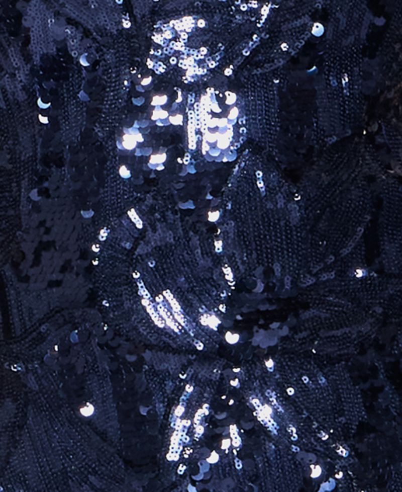 Juniors' Floral-Sequin Scoop Neck Midi Dress
