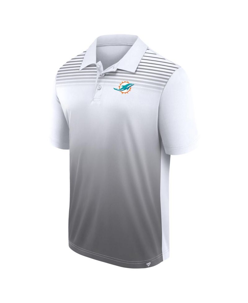 Men's White/Gray Miami Dolphins Sandlot Game Polo Shirt