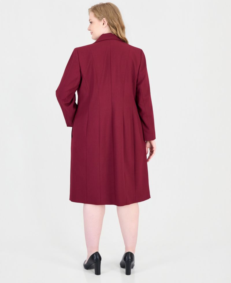 Plus Size Peak Lapel Topper and Basic Sheath Dress, 2-Piece Set
