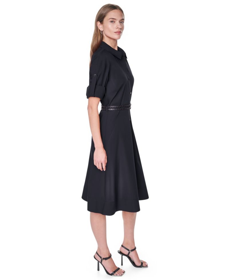 Petite Roll-Tab Button-Down Dress