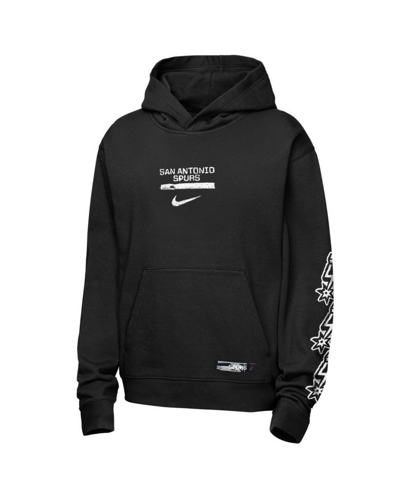 Big Boys and Girls Black San Antonio Spurs Courtside Club Premiere Hoodie