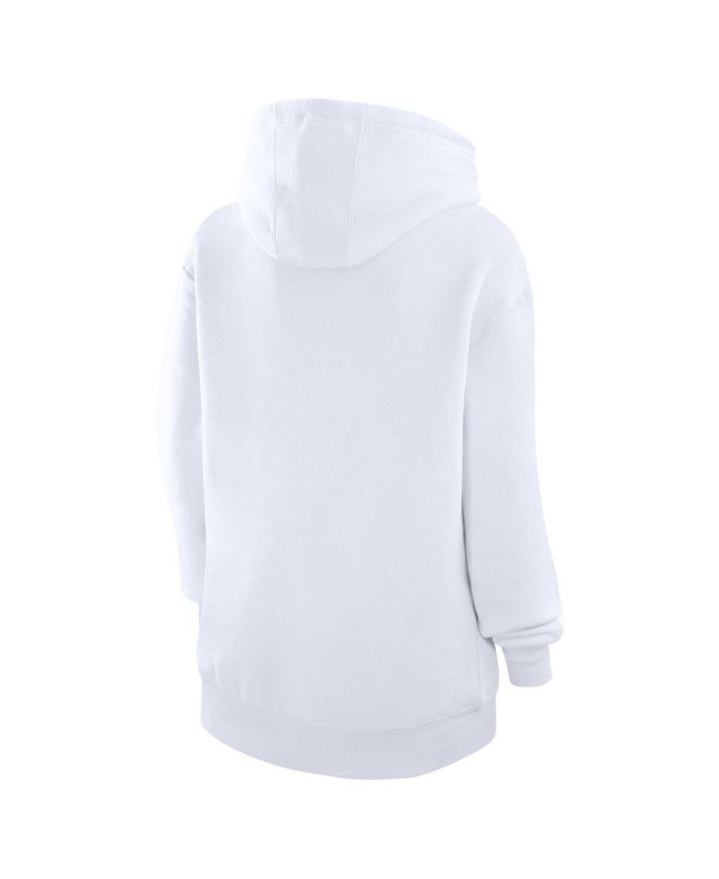 Women's White Kansas City Chiefs Team Logo Graphic Fleece Tri-Blend Pullover Hoodie