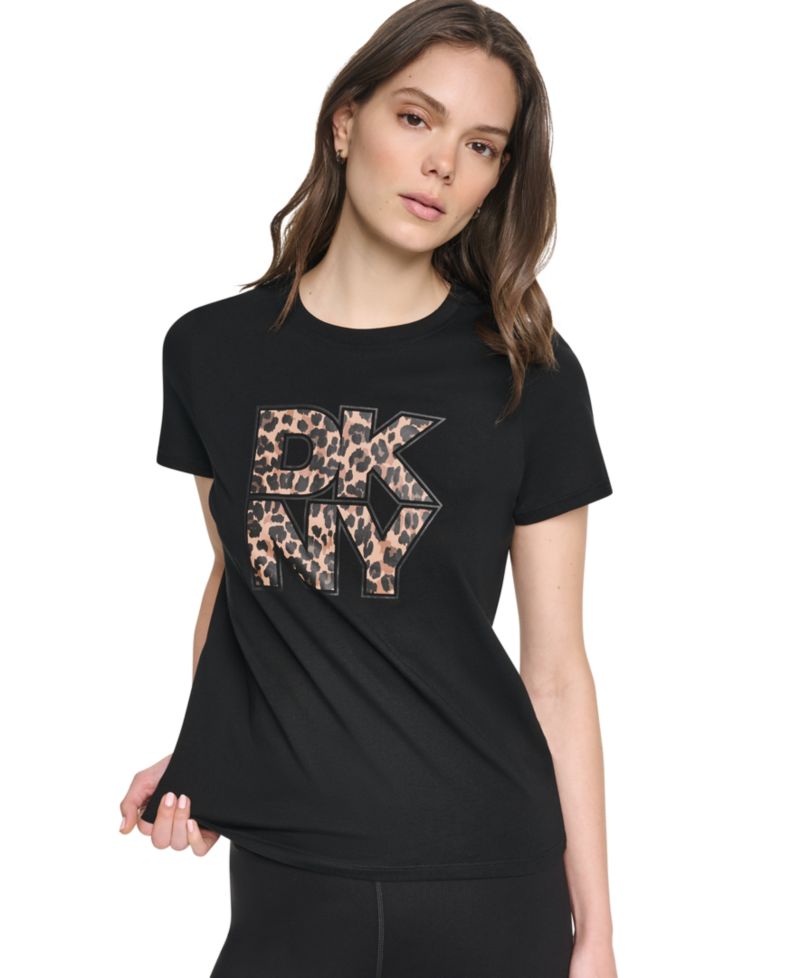 Women's Animal Print Logo Relaxed Fit Short-Sleeve Tee