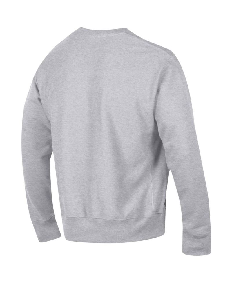 Men's Heathered Gray Kansas State Wildcats Arch Reverse Weave Pullover Sweatshirt
