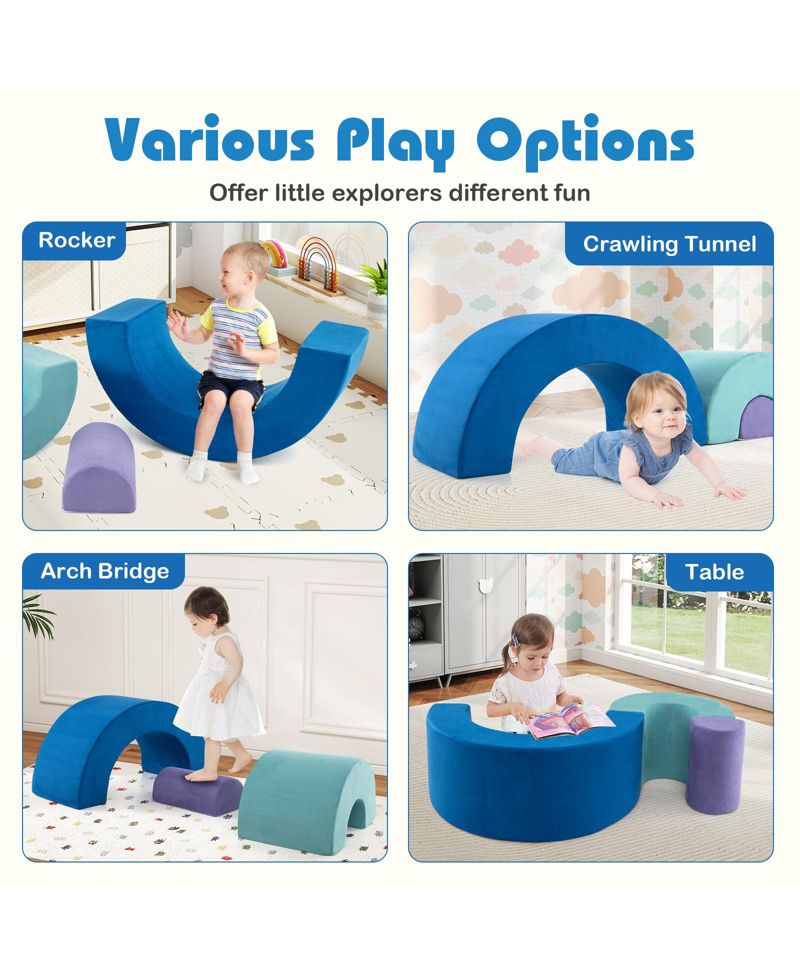 Kids Rainbow Foam Climber Washable Covers, 3-Piece Set