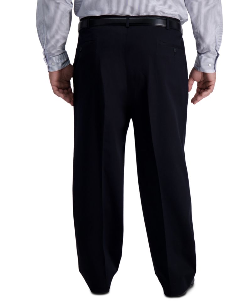 Men's Big & Tall Iron Free Premium Khaki Classic-Fit Pleated Pant
