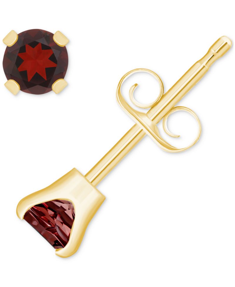 Rhodolite Garnet Stud Earrings (1/4 ct. t.w.) in 14k White or Yellow Gold (Also in Citrine, Sky Blue Topaz, Peridot & Opal)