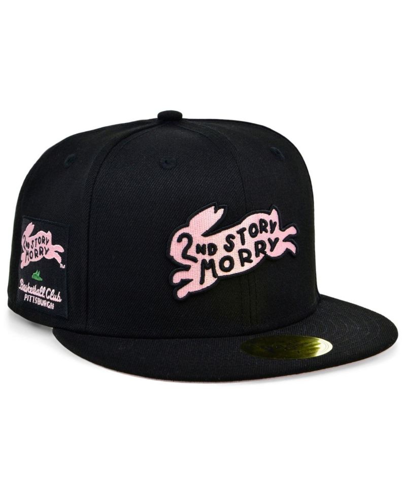 Men's Black Second Story Morrys Black Fives Fitted Hat