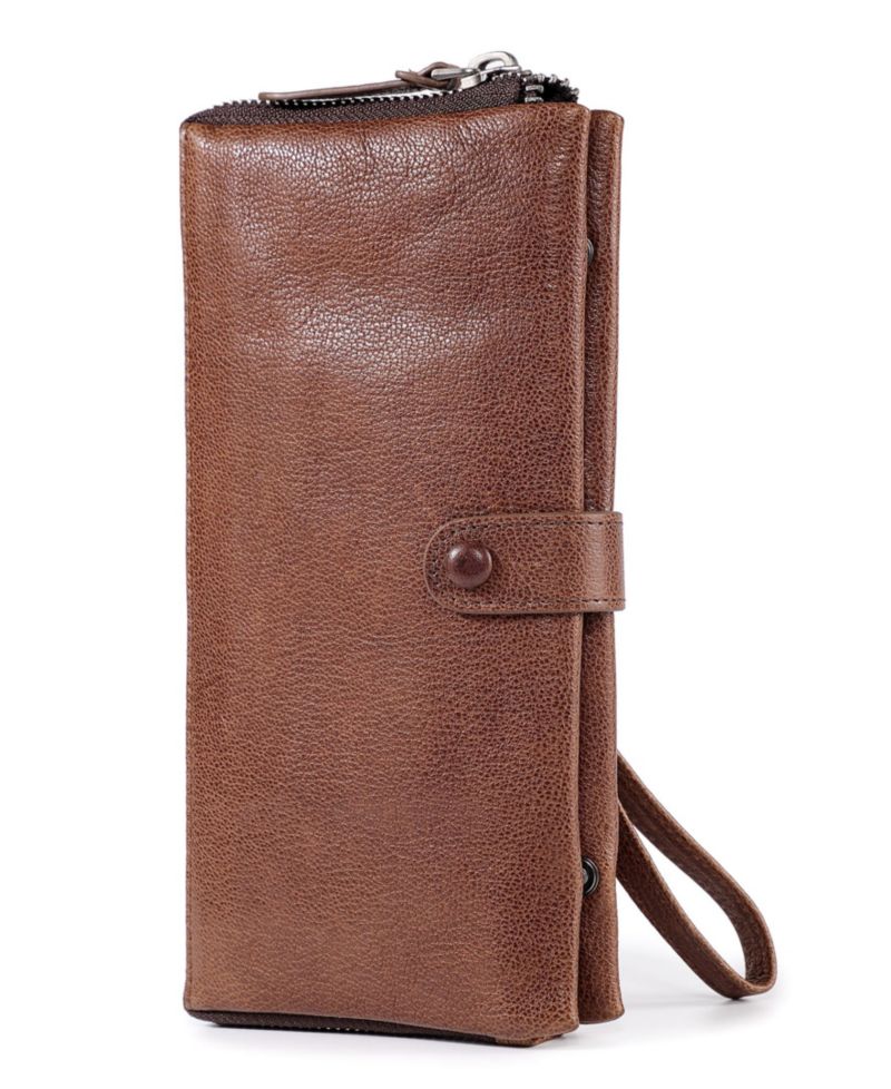 Women's Genuine Leather Snapper Clutch