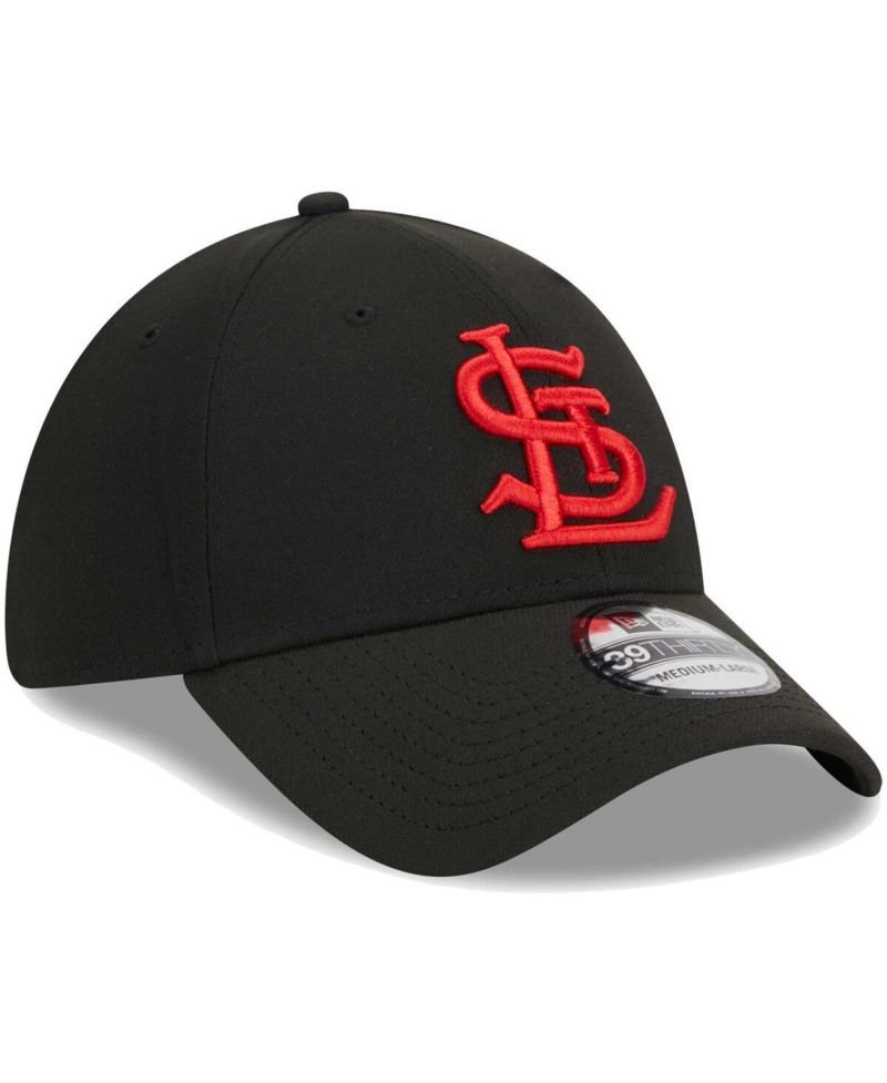Men's Black St. Louis Cardinals Logo 39THIRTY Flex Hat