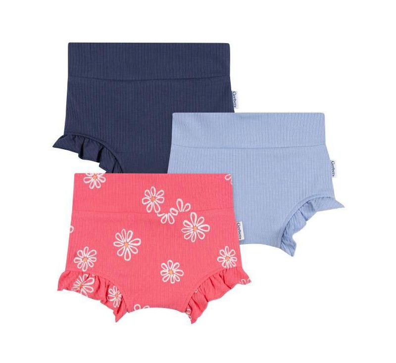 Baby Girls' Bubble Ruffle-Hem Shorts, 3-Piece Set
