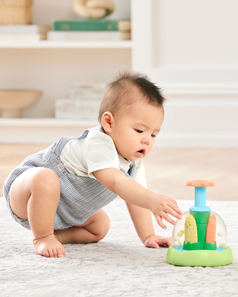 Baby Farmstand Cause and Effect Fine Motor Push and Spin Toy