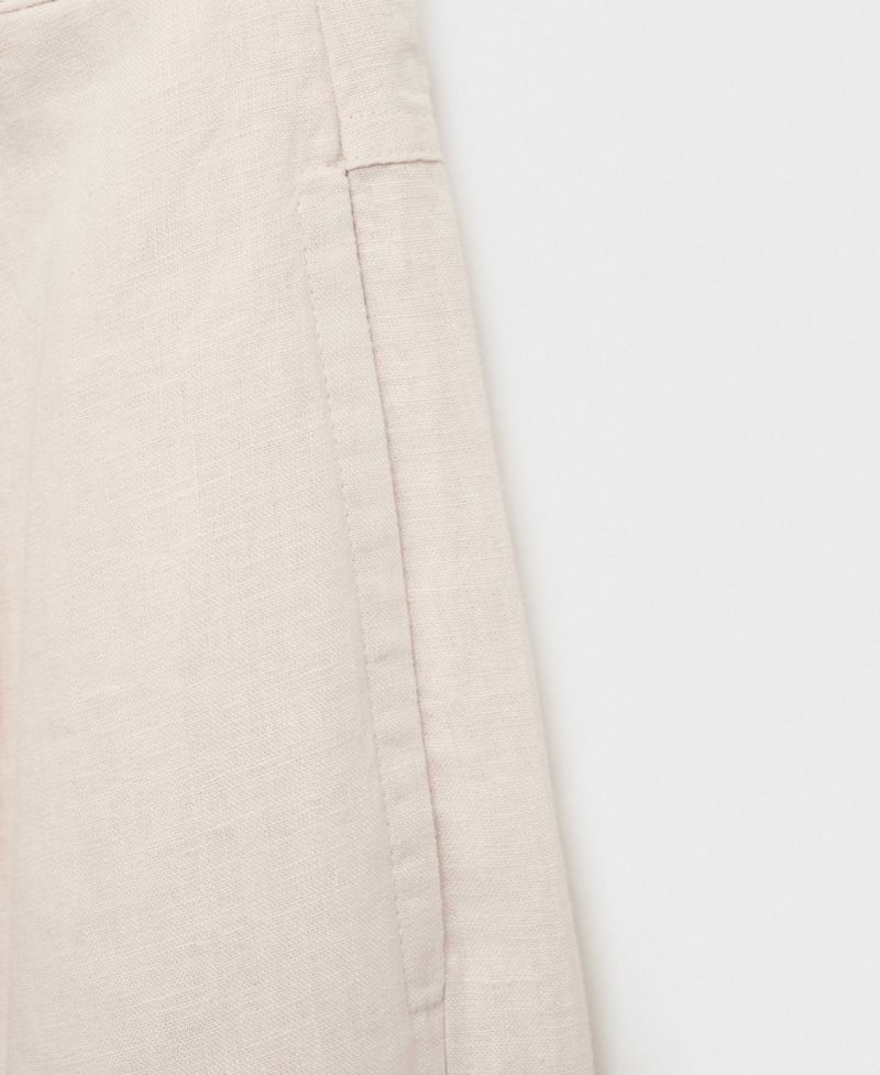 Women's Tortoiseshell Button Linen Pants