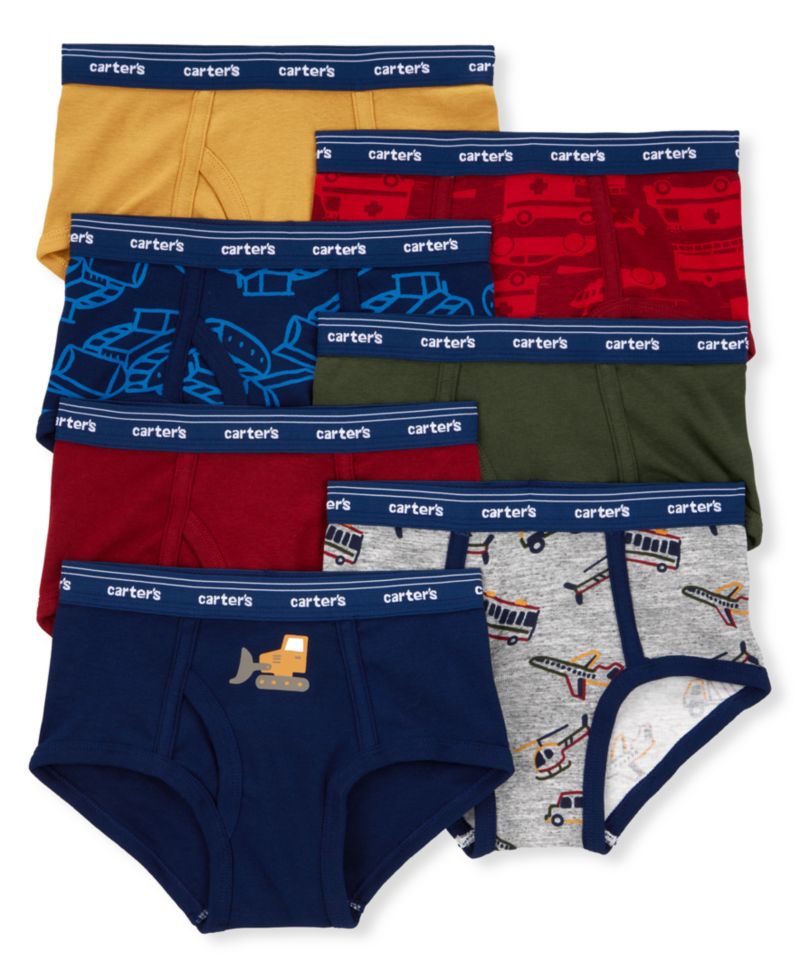 Toddler Boys' Construction-Themed Boxer Briefs, 7-Pack Set