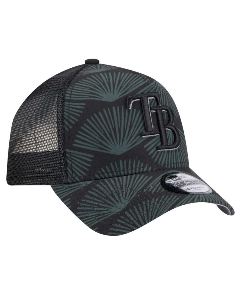 Men's Black Tampa Bay Rays 9FORTY A-Frame Trucker Adjustable Hat