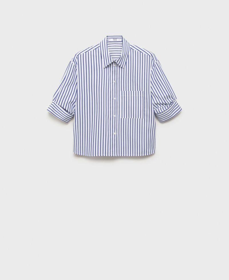 Women's Striped Cropped Shirt