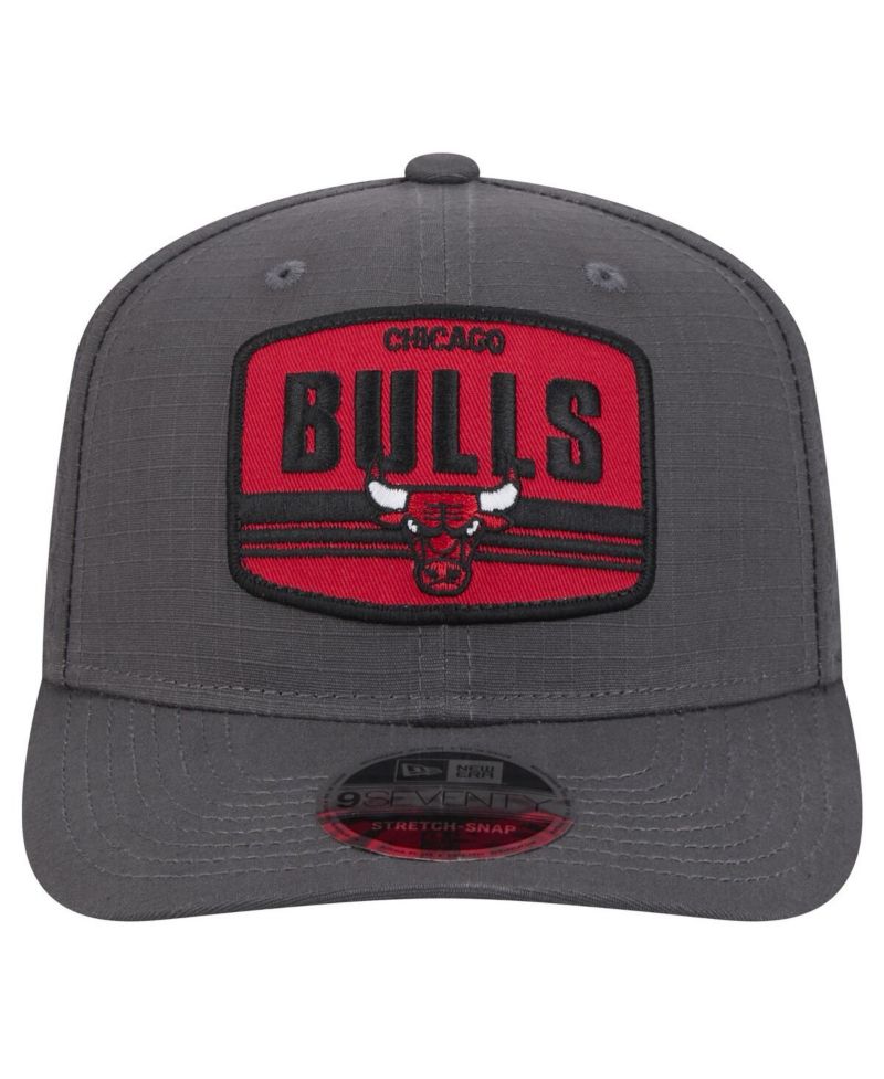 Men's Graphite Chicago Bulls Team Elevated Patch 9SEVENTY Adjustable Hat