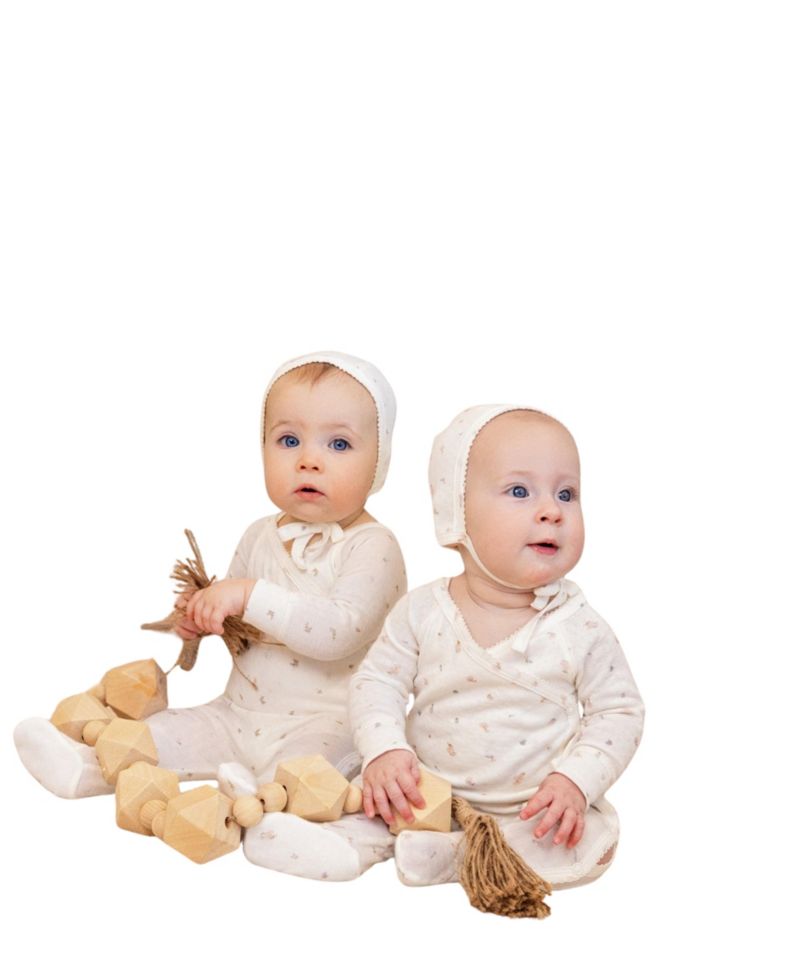 Baby Girls ( 1M to 12M ) Pointelle Printed Wrap Footie