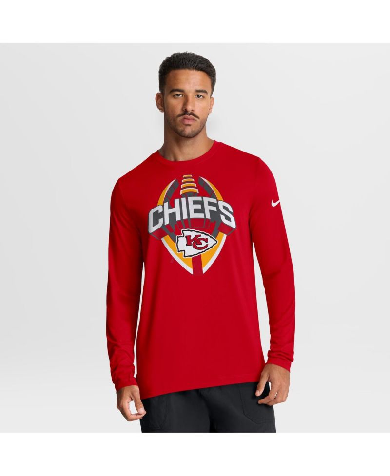 Men's Red Kansas City Chiefs Primetime Legend Icon Performance Long Sleeve T-Shirt