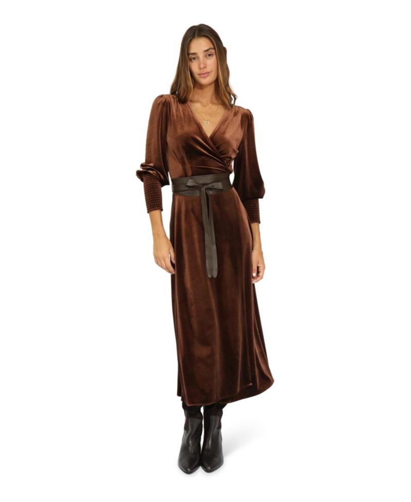 Women's Belle and Bloom Current Mood Velvet Wrap Dress