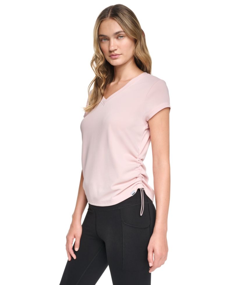 Women's Ruched Side Seams V-Neck Tech T-Shirt