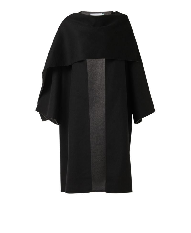 Women's Reversible Cacoon Coat with Scarf Detail