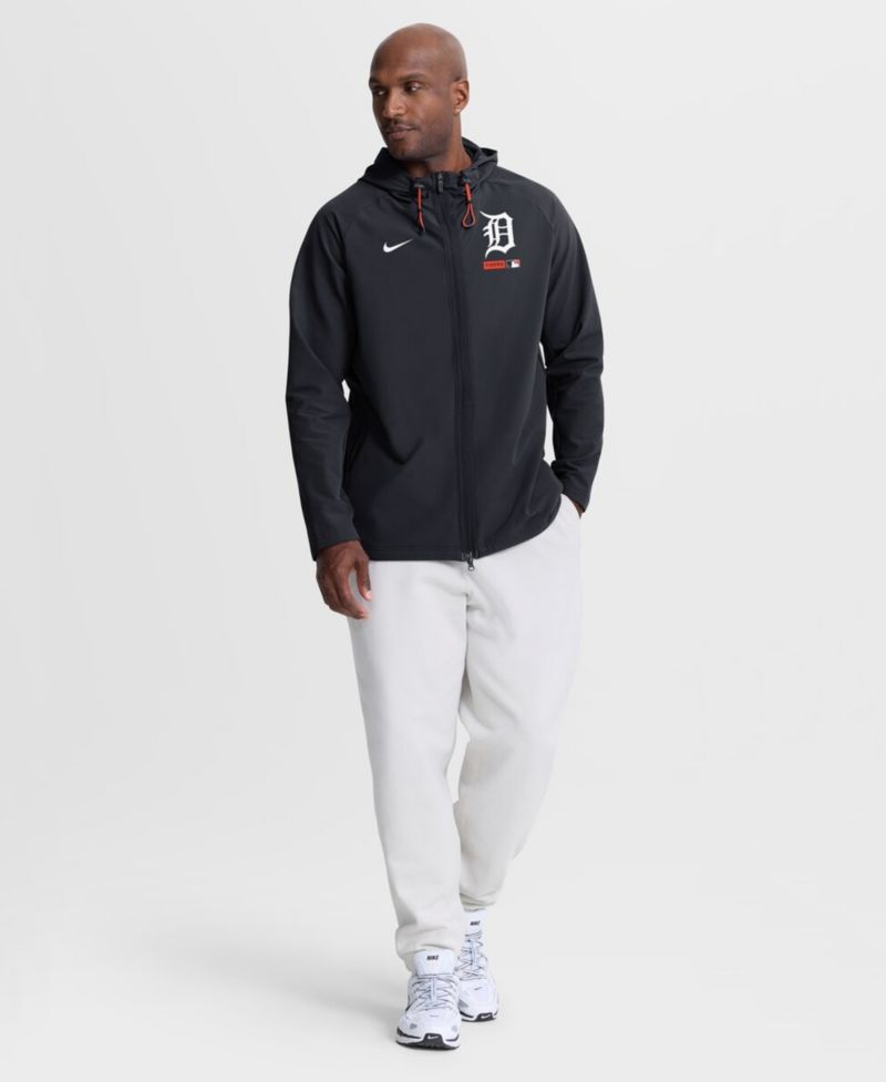 Men's Navy Detroit Tigers Authentic Collection Raglan Therma-FIT Full-Zip Hooded Jacket
