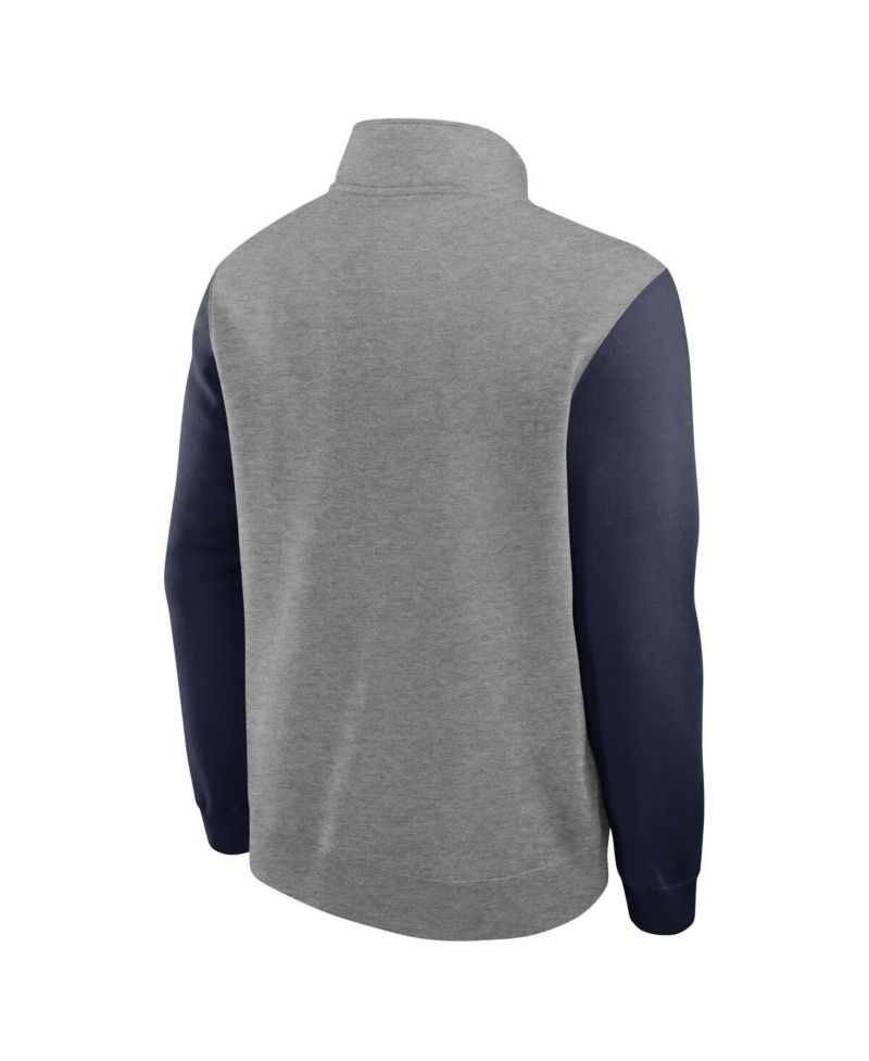 Men's Heather Gray Auburn Tigers Club Fleece Half-Zip Pullover Sweatshirt
