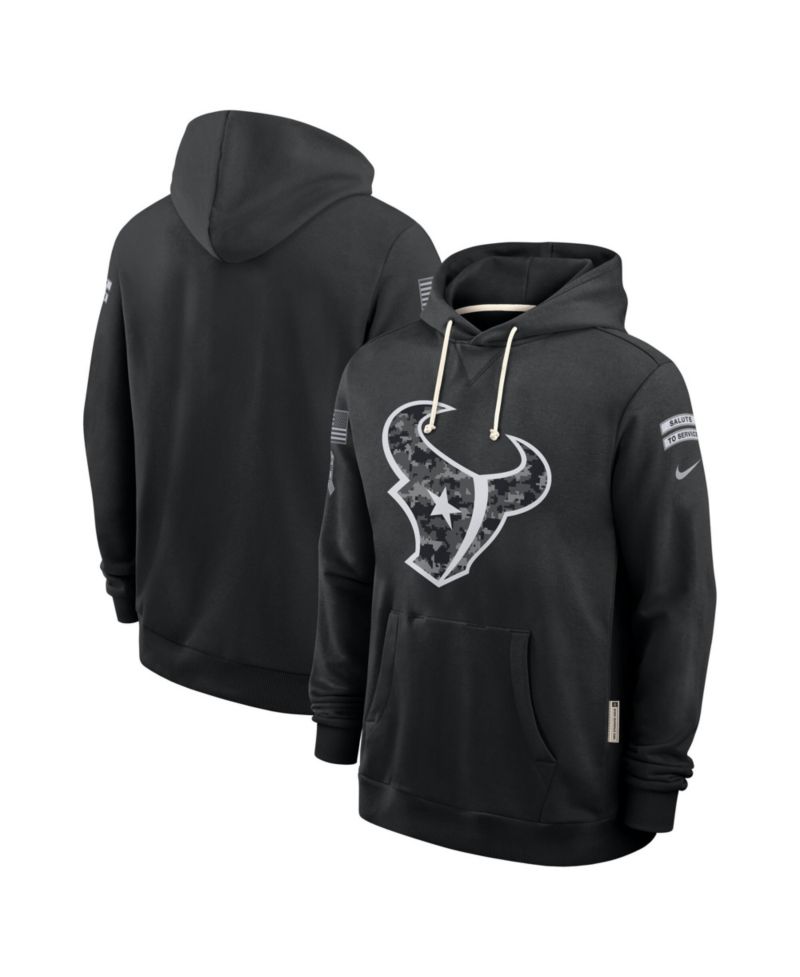 Men's Black Houston Texans 2026 Salute to Service Sideline Pullover Hoodie