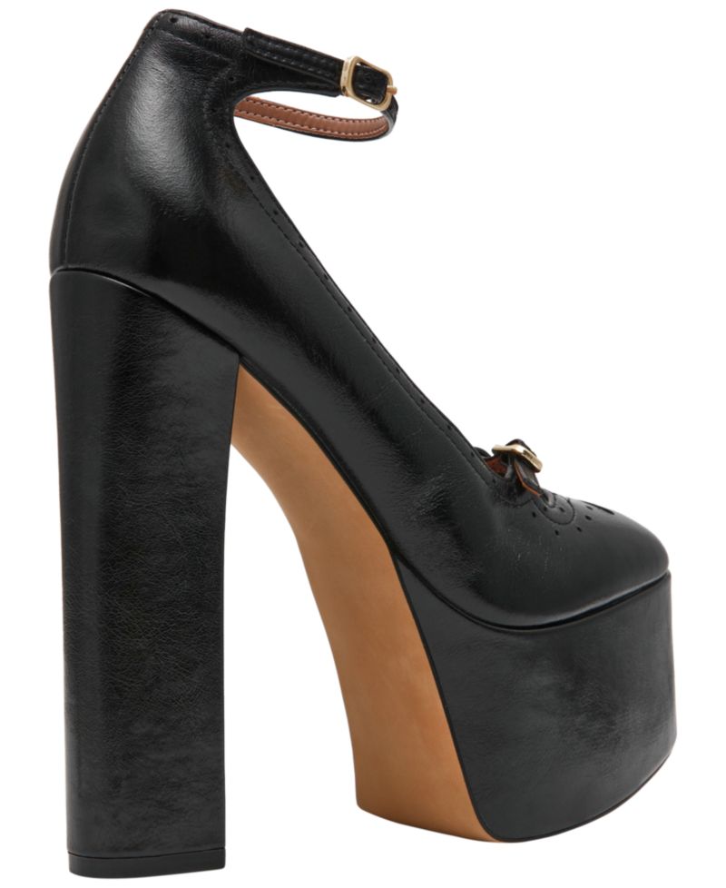 Women's Saxon High Platform Brogue Block Heel Pumps