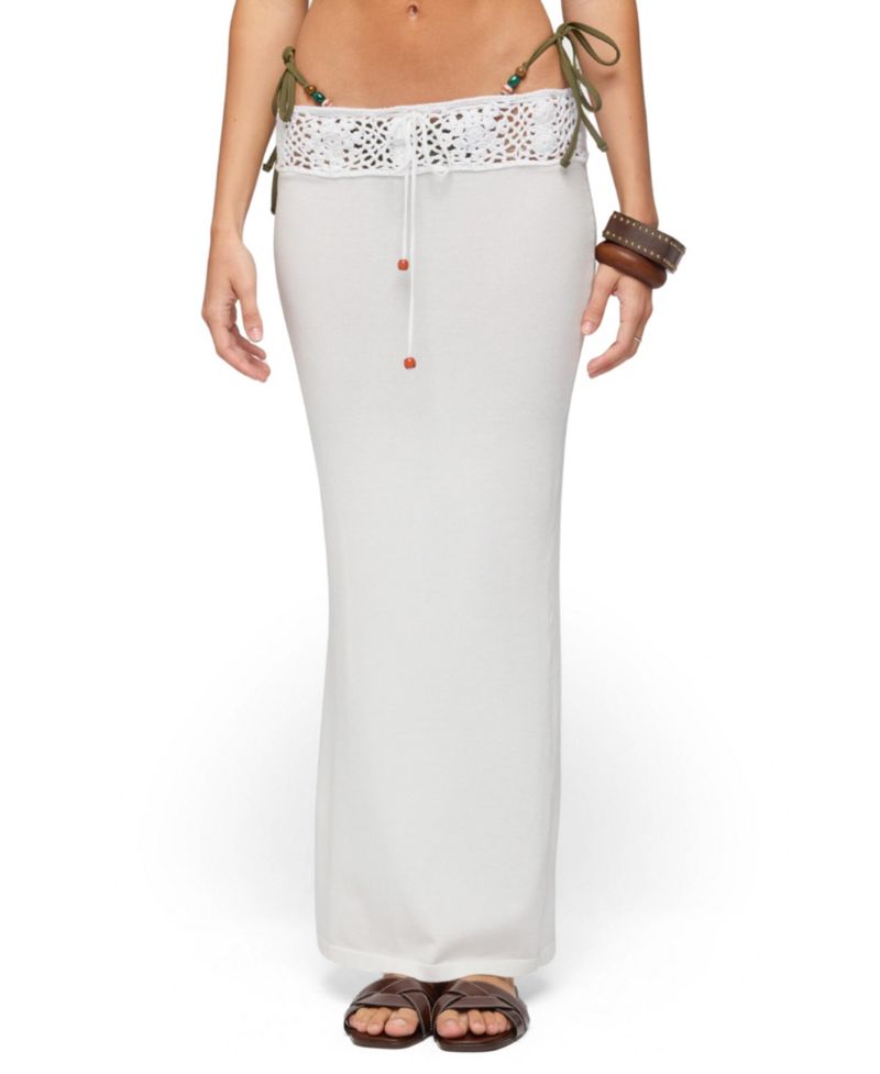Women's Maven Crochet Waist Knit Maxi Skirt