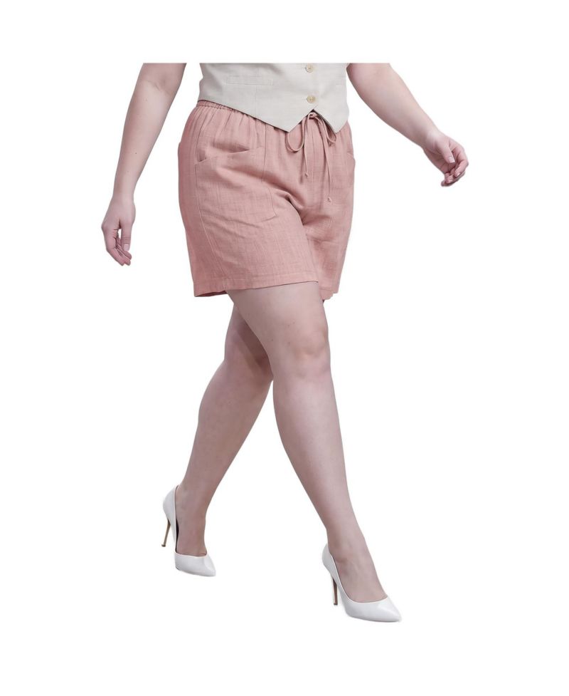 Plus Size Elastic Waist Shorts with Inseam 6