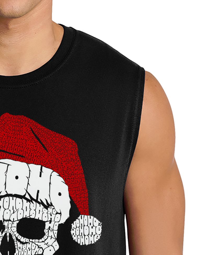 Men's Santa Skull Christmas Hat Design Tank Top