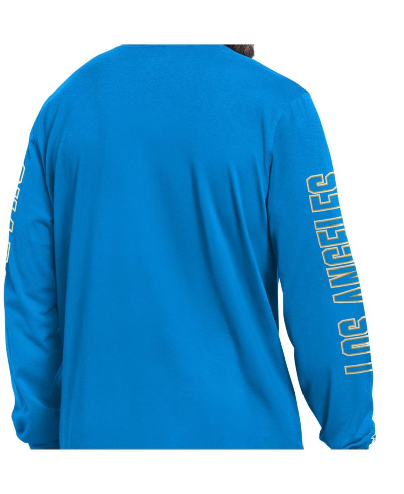 Men's Powder Blue Los Angeles Chargers Clutch Hit II Long-Sleeve T-Shirt