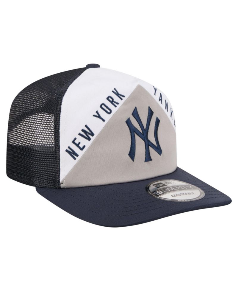 Men's White/Navy New York Yankees Retro Cut 19TWENTY Adjustable Trucker Hat