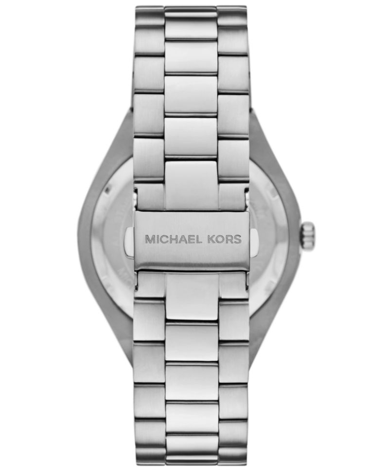 Men's Lennox Three-Hand Silver-Tone Stainless Steel Watch, 43mm