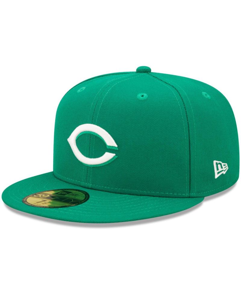 Men's Kelly Green Cincinnati Reds Logo White 59FIFTY Fitted Hat