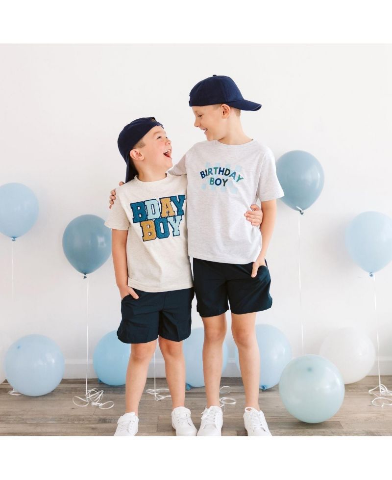 Big Boys Birthday Checker Short Sleeve T-Shirt