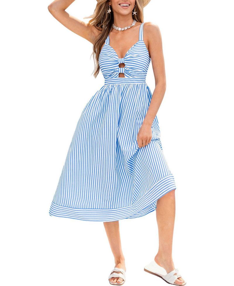 Women's Sweetest Striped Maxi Beach Dress