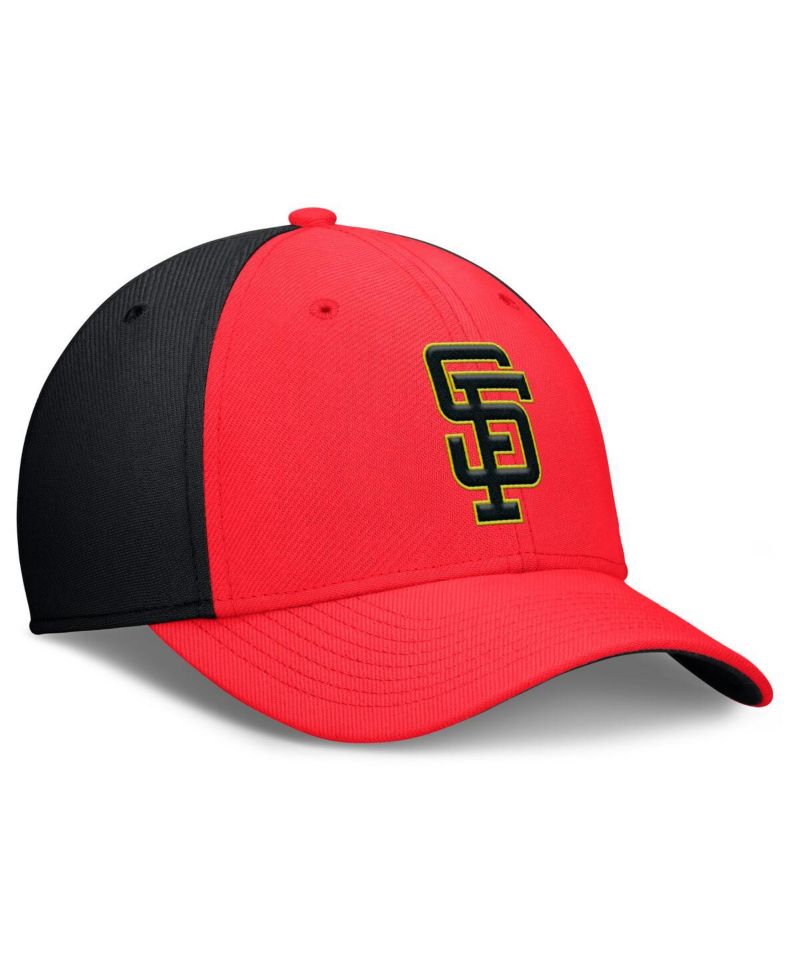 Men's Crimson/Black San Francisco Giants Neon 90s Rise Swoosh Flex Hat