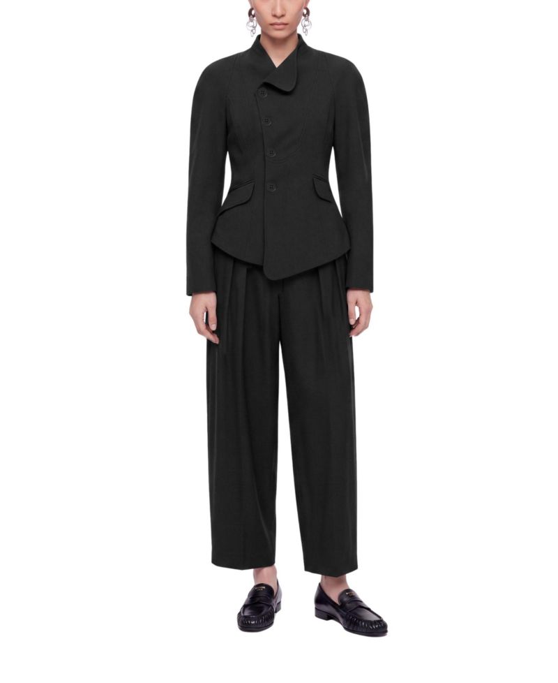 Women's Double-Breasted Stand Collar Peplum Jacket