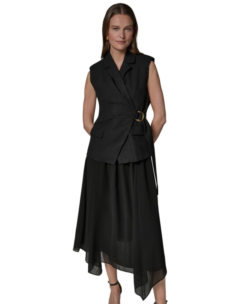 Women's Collared Sleeveless Fit & Flare Dress