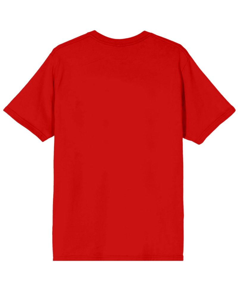 Men's Text With Hidden Face Crew Neck Short Sleeve Adult Red T-shirt-XXL