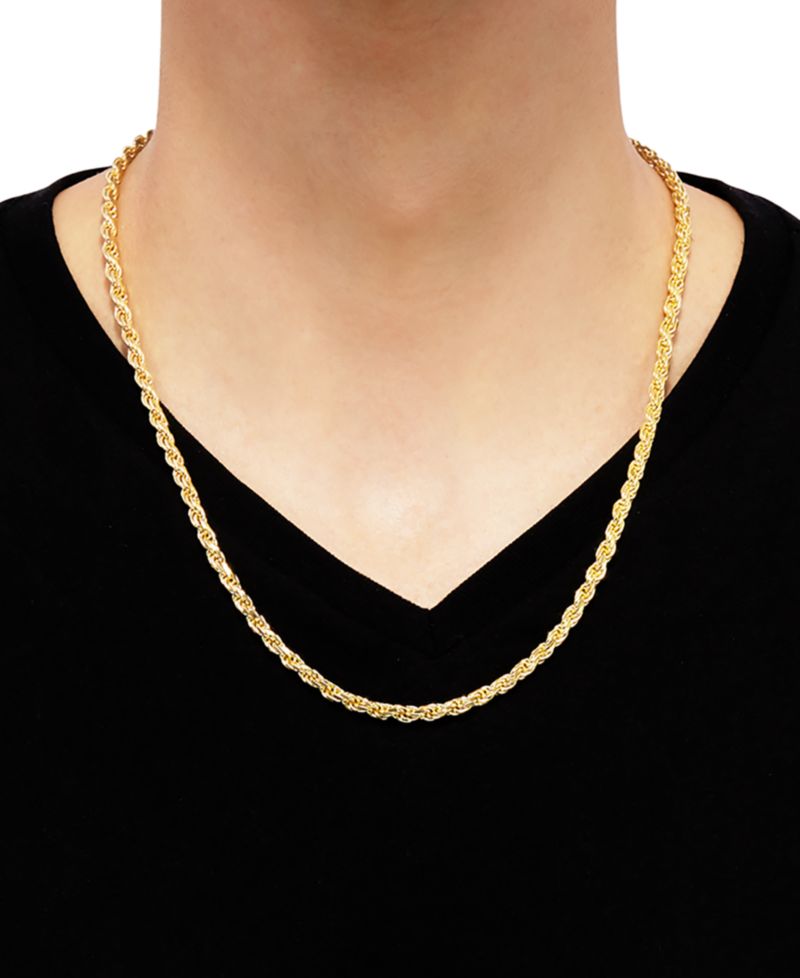 Rope Link Chain Necklaces in Sterling Silver & 18k Gold-Plated Sterling Silver