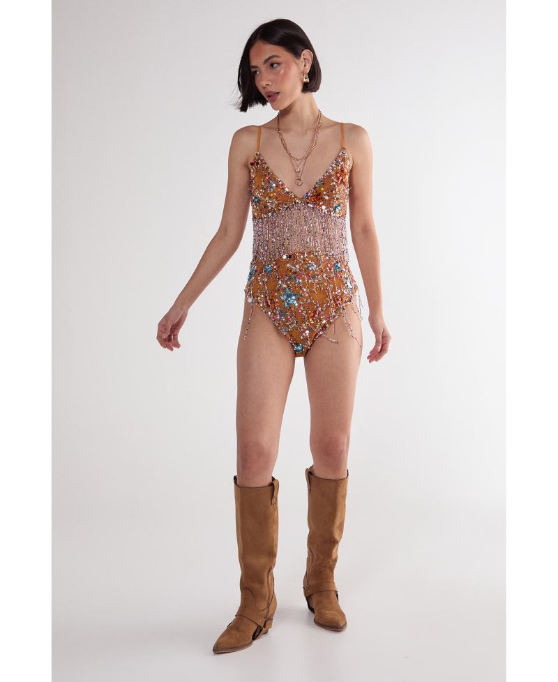 Women's Star Embellished Tassel Booty Shorts