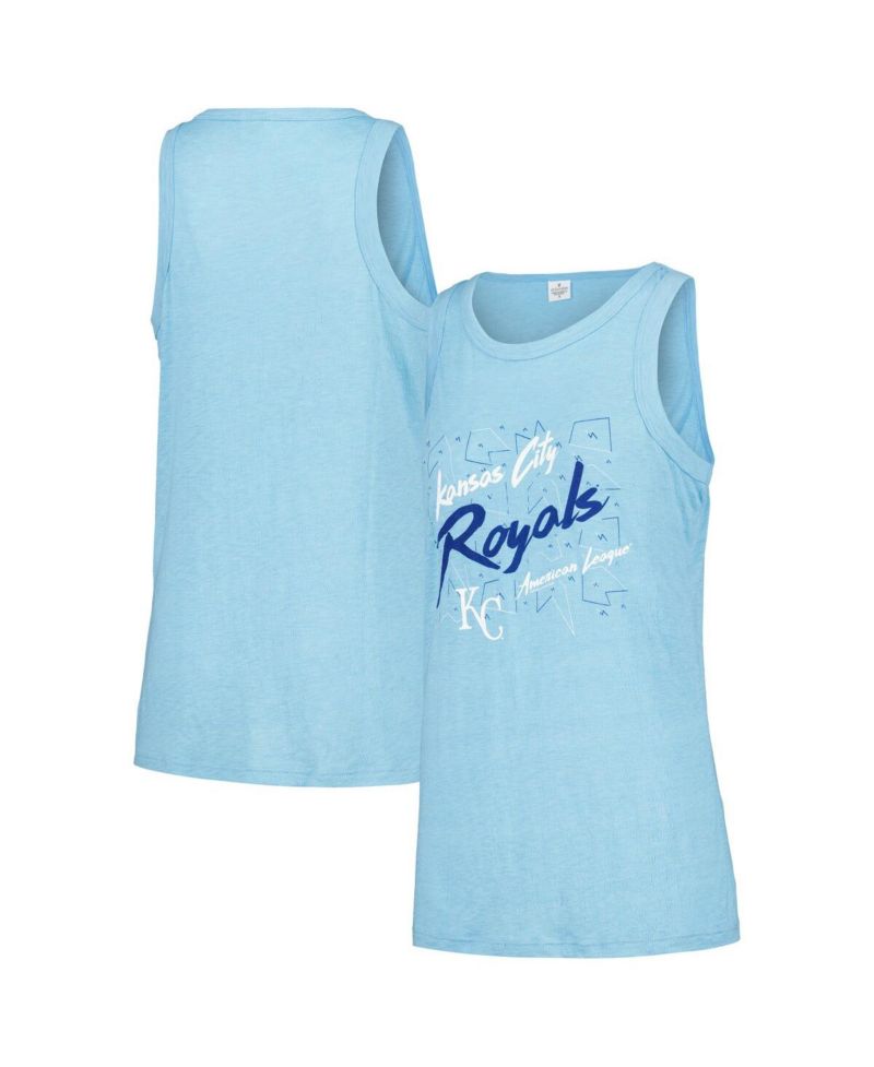 Women's Light Blue Kansas City Royals Gauze High Neck Tank Top
