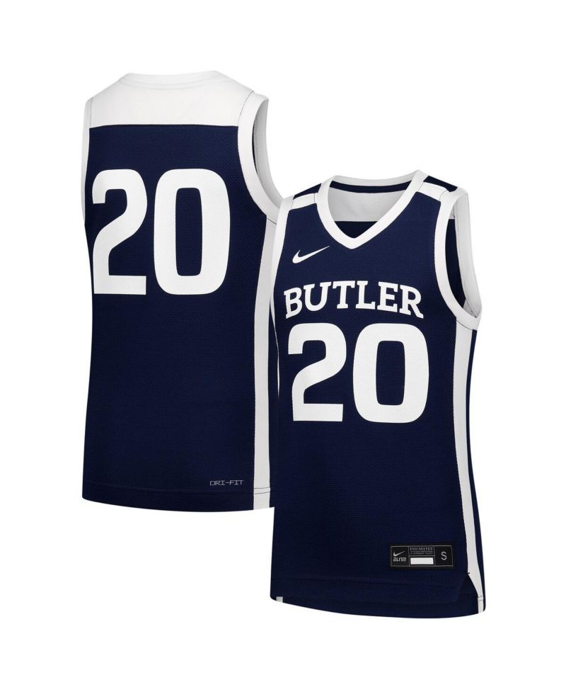 Big Boys and Girls 20 Navy Butler Bulldogs Replica Basketball Jersey