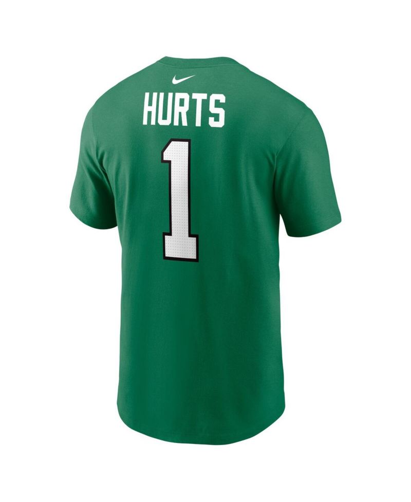 Men's Jalen Hurts Kelly Green Philadelphia Eagles Alternate Player Name & Number T-shirt